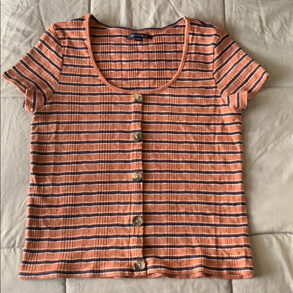 cropped U neck tee